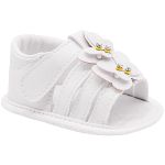 Sandália Peeptoe para bebê Laço Borboletas Branco - Keto Baby
