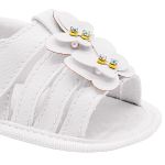 Sandália Peeptoe para bebê Laço Borboletas Branco - Keto Baby