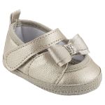 Sapatilha para bebê Lacinho Strass Dourado - Keto Baby