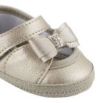 Sapatilha para bebê Lacinho Strass Dourado - Keto Baby