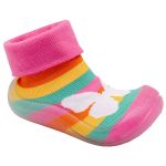 Meia c/ Sola para bebê Borboleta Colors Pink - Keto Baby
