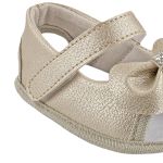 Sandália Peeptoe para bebê Lacinho Strass Dourado - Keto Baby