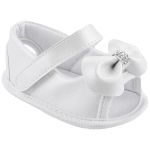 Sandália Peeptoe para bebê Lacinho Strass Branco - Keto Baby