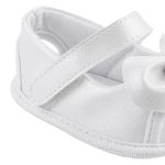 Sandália Peeptoe para bebê Lacinho Strass Branco - Keto Baby