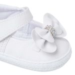 Sapatilha para bebê Laço Duplo Strass Branca - Keto Baby