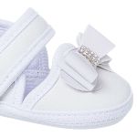 Sandália para bebê Básica Laço Strass Branco - Keto Baby