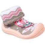 Meia c/ Sola Gatinha Rosa/Cinza - Keto Baby