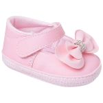 Sapatilha para bebê Laço Duplo Strass Rosa - Keto Baby