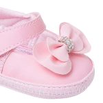 Sapatilha para bebê Laço Duplo Strass Rosa - Keto Baby