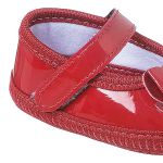 Sapatilha para bebê em verniz Laço e Strass Vermelho - Keto Baby