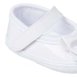 Sapatilha para bebê em verniz Laço e Strass Branca - Keto Baby