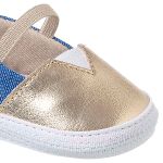 Sapatilha para bebê em jeans Dourado - Keto Baby