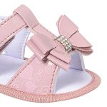 Sandália para bebê Laço & Strass Rose - Keto Baby