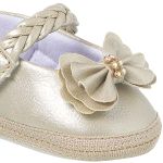 Sapatilha Boneca para bebê Laço Dourado - Keto Baby