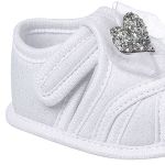 Sandália Peeptoe para bebê Laço Coração Branco/Prata - Keto Baby