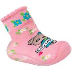 Meia c/ Sola para bebê Ursinha Rosa - Keto Baby