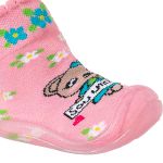 Meia c/ Sola para bebê Ursinha Rosa - Keto Baby