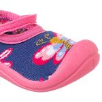 Meia c/ Sola para bebê Borboletinha Rosa/Marinho - Keto Baby