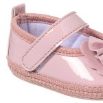 Sapatilha para bebê em verniz Laço Nude - Keto Baby