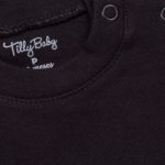 Body longo para bebe em suedine Preto - Tilly Baby