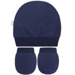 Kit Touca e Luva para bebe em suedine Marinho - Tilly Baby