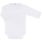 Body longo babadinhos para bebê em suedine Branco - Tilly Baby