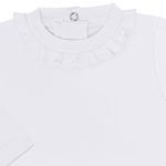 Body longo babadinhos para bebê em suedine Branco - Tilly Baby