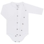 Body longo aberto para bebê em suedine Branco - Tilly Baby