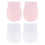 Kit 2 Pares de luvas em plush Rosa/Branca - Tilly Baby