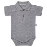 Body Polo curto para bebe em suedine Mescla - Tilly Baby