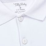 Body Polo longo para bebe em suedine Branco - Tilly Baby