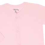 Body longo aberto para bebê em suedine Rosa - Tilly Baby
