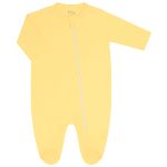 Macacão longo c/ zíper para bebê em suedine Amarelo - Tilly Baby