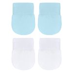 Kit 2 Pares de luvas em plush Azul/Branca - Tilly Baby