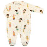Macacão longo c/ zíper para bebê em suedine Menininhas - Tilly Baby