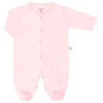 Macacão longo para bebê em plush Rosa Orelhinhas - Tilly Baby