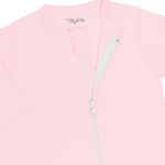 Pack 2 Macacões longos com zíper para bebê em suedine Rosa/Branco - Tilly Baby