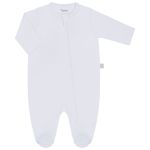 Pack 2 Macacões longos com zíper para bebê em suedine Rosa/Branco - Tilly Baby