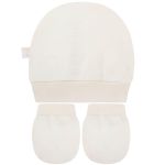 Kit Touca e Luva para bebe em suedine Bege - Tilly Baby