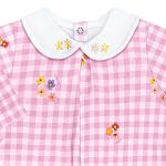 Macacão longo para bebê em suedine Xadrez Rosa - Tilly Baby