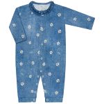 Macacão longo para bebê em malha Margaridas - Tilly Baby