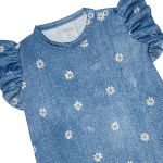 Macacão curto para bebê em malha Margaridas - Tilly Baby