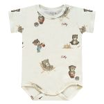 Body curto c/ Shorts para bebê em suedine Urso Praia - Tilly Baby
