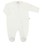 Macacão longo c/ zíper para bebê em soft Marfim - Tilly Baby