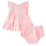 Vestido com Calcinha para bebê em tricoline Casinha - Tip Top