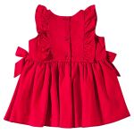 Vestido com Calcinha para bebê em tricoline Laço Vermelho - Tip Top
