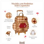 Mochila com rodinhas Kids Cogumelos - Masterbag Kids