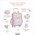 Mochila com rodinhas Kids Margaridas - Masterbag Kids