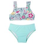 Conjunto de banho para bebê Floral: Camiseta Surfista + Biquini + Calcinha - Tip Top