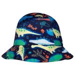 Conjunto de banho para bebê Dino Marinho: Chapéu Bucket + Shorts c/ proteção UV FPS +50 - Tip Top
